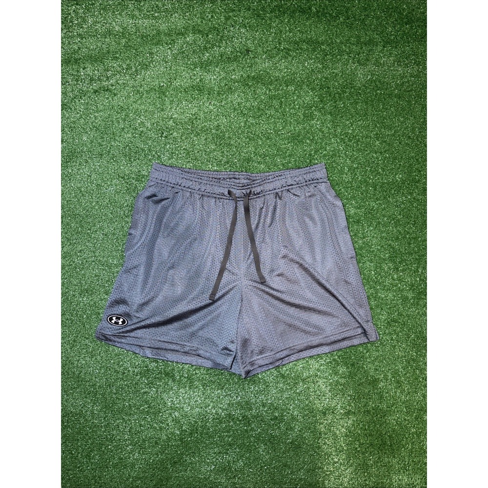 Under Armour Mesh Icon Shorts 5" Size Large Gray Athletic